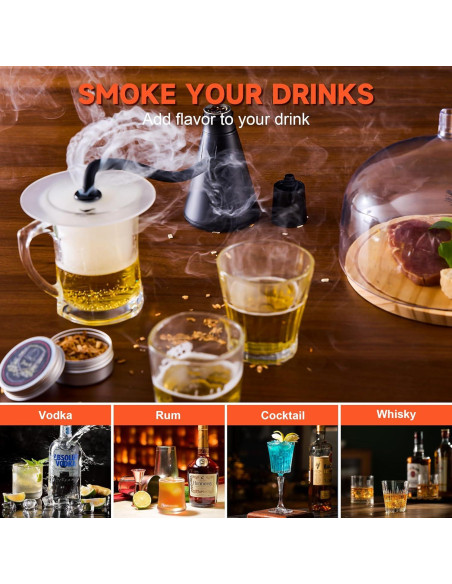 Kit de Ahumador de Cócteles Wanvoapl WB-smoker con 8 Sabores
