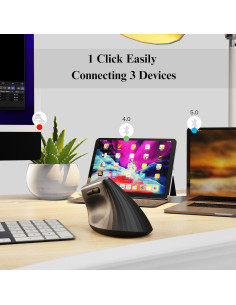 Ratón Vertical Inalámbrico Uineer A06 Ergonómico Negro 2