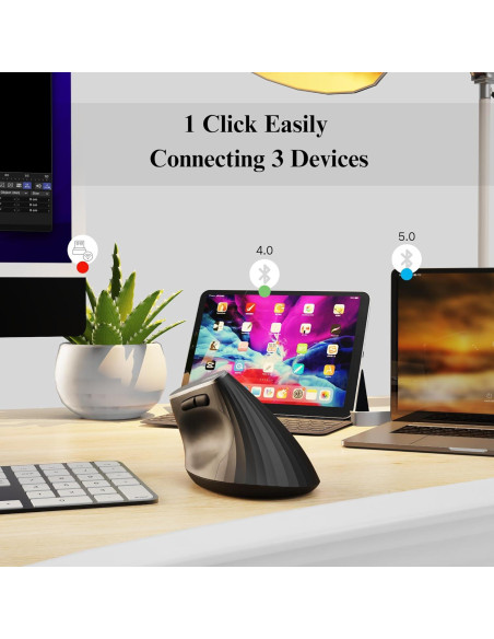 Ratón Vertical Inalámbrico Uineer A06 Ergonómico Negro