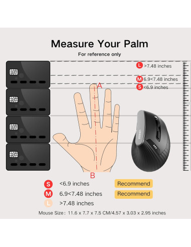 Ratón Vertical Inalámbrico Uineer A06 Ergonómico Negro