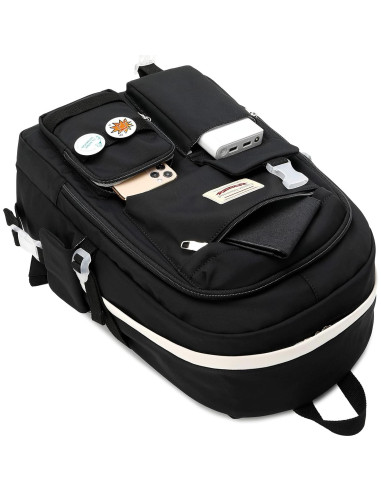 Mochila Escolar Kawaii Classic Diamond 20L Negro 39.6cm