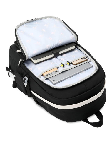 Mochila Escolar Kawaii Classic Diamond 20L Negro 39.6cm