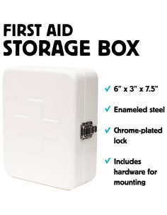 Estuche de Primeros Auxilios Kikkerland Acero Blanco 2.5L 2