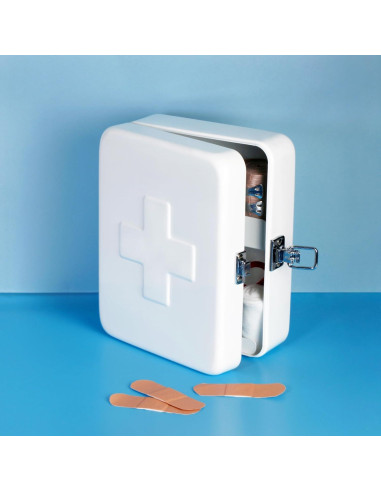 Estuche de Primeros Auxilios Kikkerland Acero Blanco 2.5L