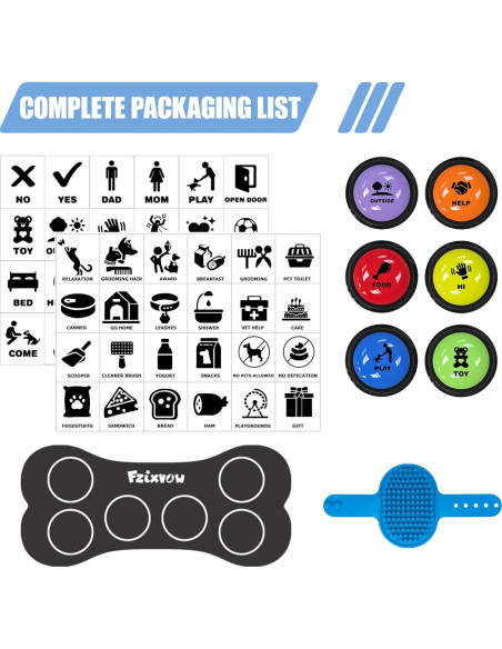 Botones de Comunicación para Perros Fzixvow - Paquete de 6