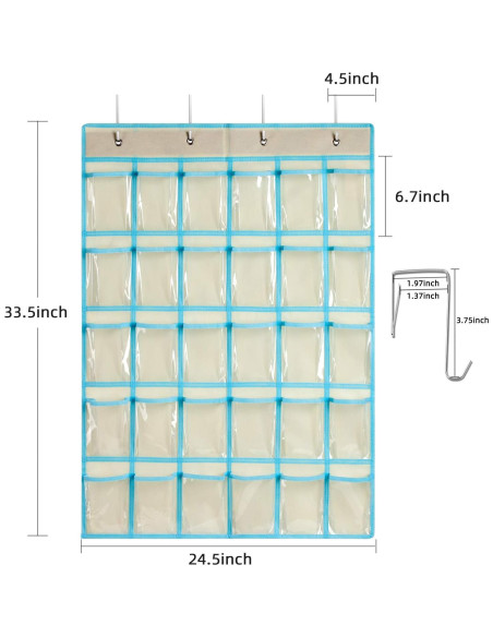 Organizador de Bolsillos Transparentes KEEPJOY 30 Bolsillos Beige Organizador de Bolsillos Transparentes KEEPJOY 30 Bolsillos Beige