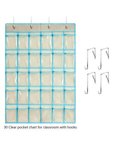 Organizador de Bolsillos Transparentes KEEPJOY 30 Bolsillos Beige