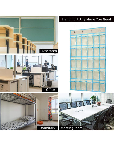 Organizador de Bolsillos Transparentes KEEPJOY 30 Bolsillos Beige