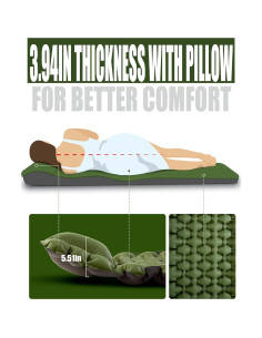 Colchón Inflable AKSOUL 200x70 cm 10 cm Grosor Camping 2