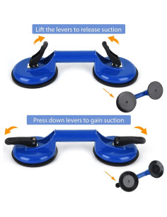 Ventosas de Alta Resistencia FCHO para Vidrio 11.9 cm Azul 2