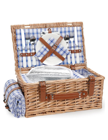 Cesta de Picnic de Mimbre TwentyNext para 2 Personas con Manta Impermeable