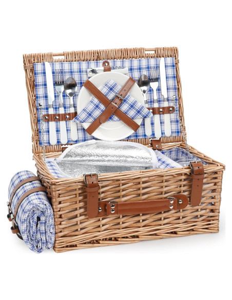 Cesta de Picnic de Mimbre TwentyNext para 2 Personas con Manta Impermeable