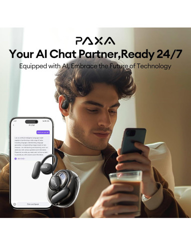 Auriculares Traductores PAXA OpenAir5 Bluetooth 5.4 Negro