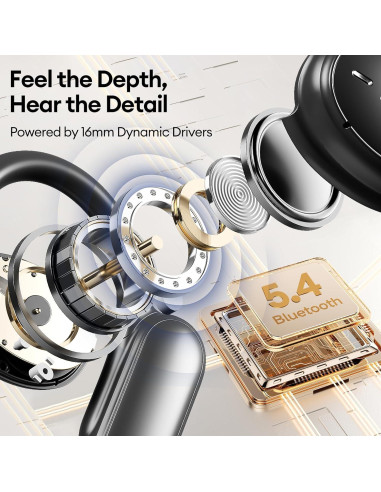 Auriculares Traductores PAXA OpenAir5 Bluetooth 5.4 Negro