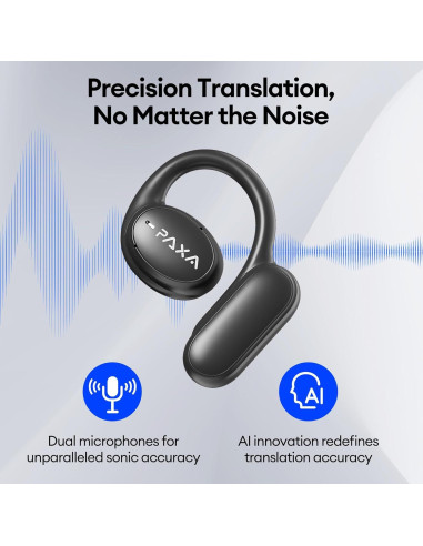 Auriculares Traductores PAXA OpenAir5 Bluetooth 5.4 Negro