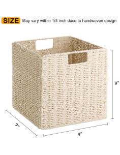 Juego de 2 Cestas de Almacenamiento Vagusicc de Mimbre 23 cm 2