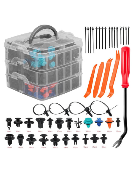 Kit de Sujetadores de Plástico 635PCS SEINECA con Extractores