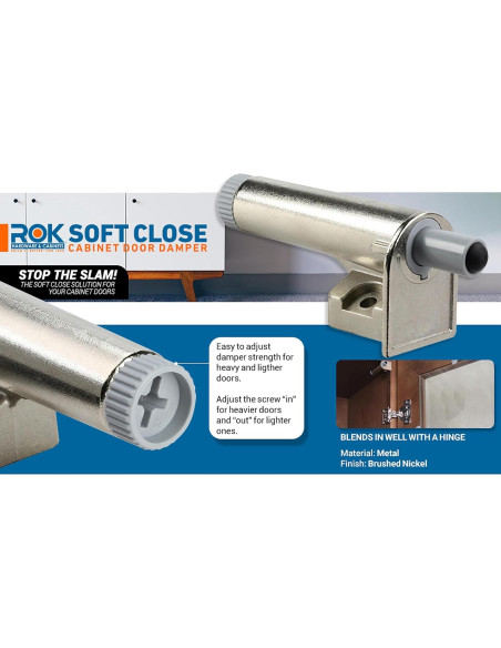 Cierre Suave para Puertas de Gabinete Rok SCD101 Metal Zinc