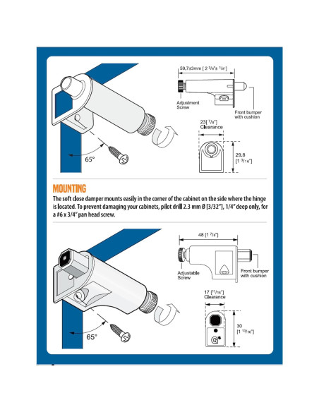Cierre Suave para Puertas de Gabinete Rok SCD101 Metal Zinc
