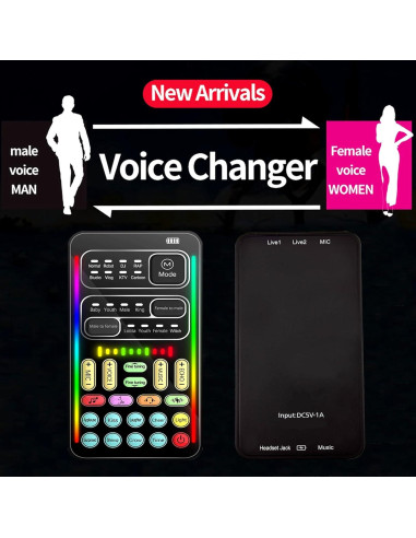 Cambiador de Voz Portátil I9000 con 16 Efectos de Sonido