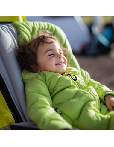 Saco de Dormir Niños AZITREK 2-4 Años Acolchado Verde