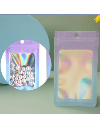 100 Bolsas Holográficas Reutilizables 13.7x19.6 cm ROSSENZURA
