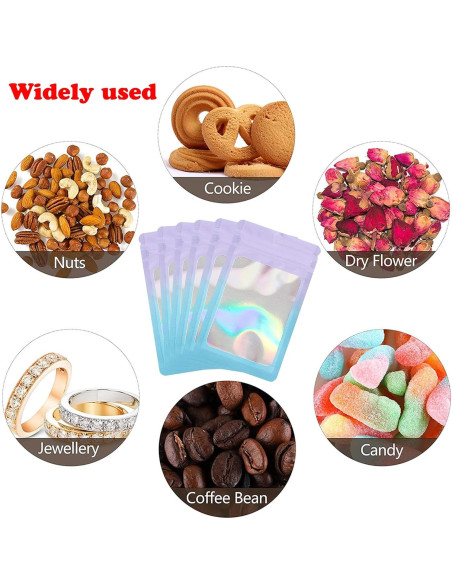 100 Bolsas Holográficas Reutilizables 13.7x19.6 cm ROSSENZURA