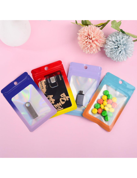 100 Bolsas Holográficas Reutilizables 13.7x19.6 cm ROSSENZURA