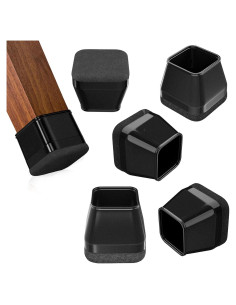 16 Protectores de Suelo BAIPOK para Patas de Sillas Cuadradas