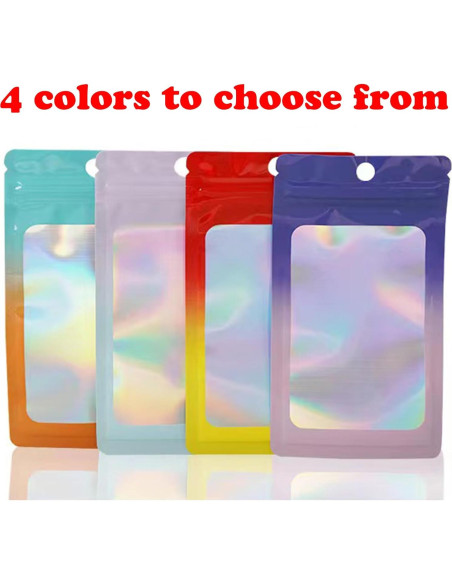 100 Bolsas Holográficas Reutilizables 13.7x19.6 cm ROSSENZURA