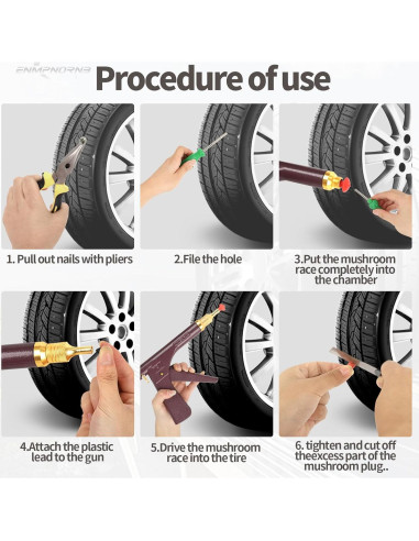Kit de Reparación de Neumáticos Enmpnornb - 1 Set, Rojo