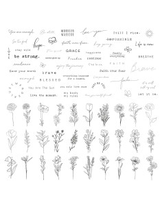 Tatuajes Temporales Realistas TATUWST - 60 Hojas, Frases y Flores