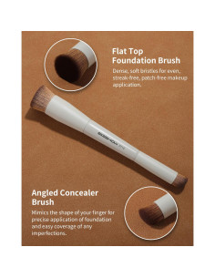 Brocha de Maquillaje Doble Cara EIGSHOW D110 Beige Vegana 2