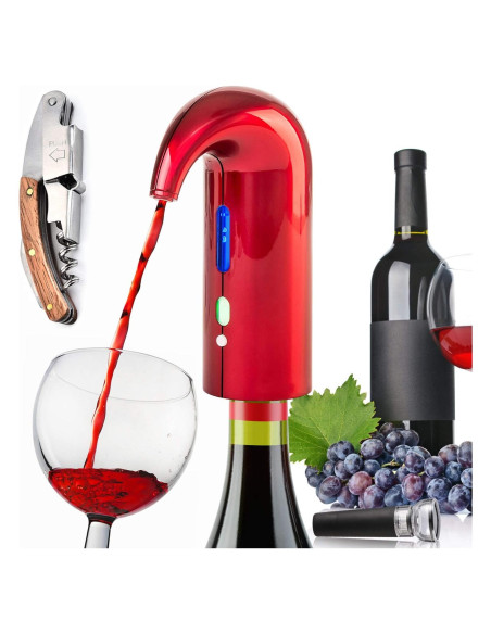 Acelerador de Vino Eléctrico Yoocylii Rojo Navidad 750ml