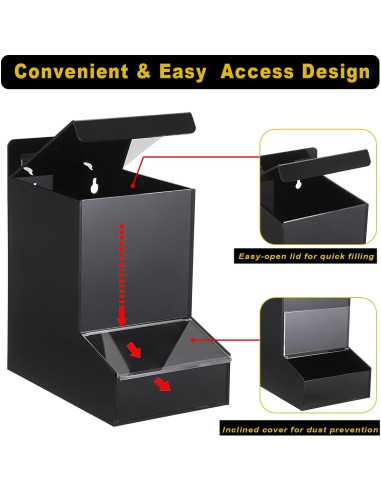 Dispensador Acrílico de Dulces Kokone Negro 25x22x16 cm