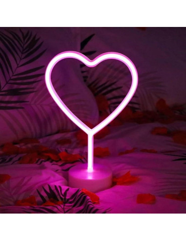 Luz de Neón Corazón LED UrsaMajor - Paquete de 2 Rosa y Púrpura
