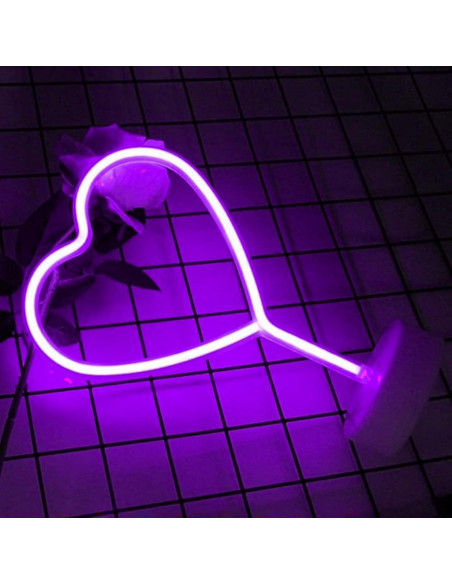 Luz de Neón Corazón LED UrsaMajor - Paquete de 2 Rosa y Púrpura