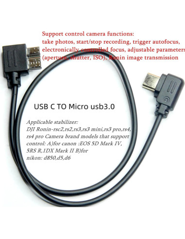 Cable de liberación para cámara Canon 5D Mark IV y Nikon D850