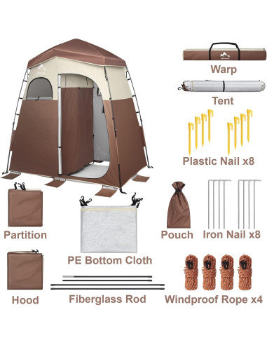 Tienda de Privacidad Pop Up Oileus Doble-Café 2 Habitaciones