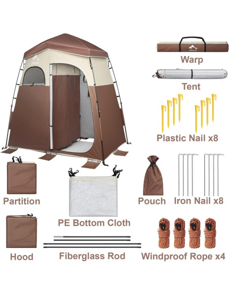 Tienda de Privacidad Pop Up Oileus Doble-Café 2 Habitaciones