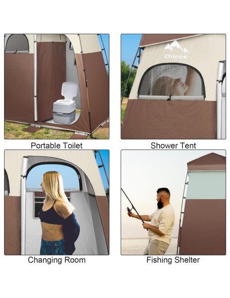 Tienda de Privacidad Pop Up Oileus Doble-Café 2 Habitaciones