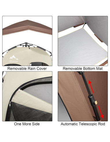 Tienda de Privacidad Pop Up Oileus Doble-Café 2 Habitaciones