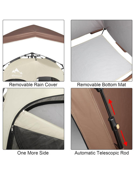 Tienda de Privacidad Pop Up Oileus Doble-Café 2 Habitaciones