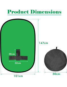 Fondo de Pantalla Verde Plegable Aiuca 145cm Chroma Key 2