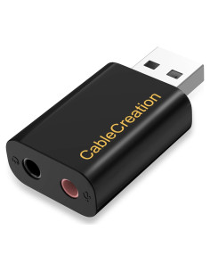 Adaptador de Audio USB CableCreation con Jack 3.5mm Negro
