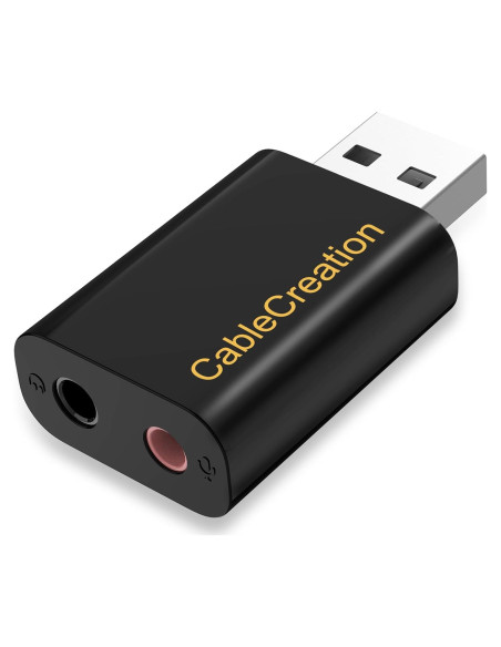Adaptador de Audio USB CableCreation con Jack 3.5mm Negro