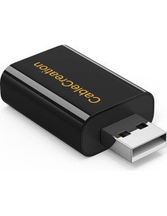 Adaptador de Audio USB CableCreation con Jack 3.5mm Negro 2