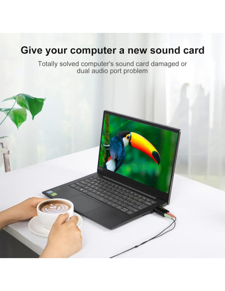 Adaptador de Audio USB CableCreation con Jack 3.5mm Negro