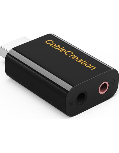 Adaptador de Audio USB CableCreation con Jack 3.5mm Negro