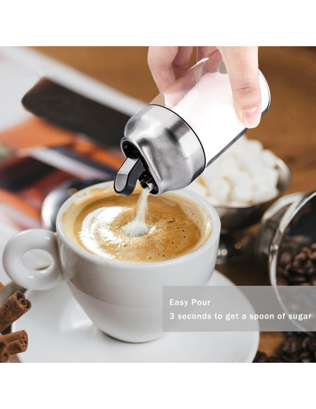 Dispensador de Azúcar de Vidrio Aelga 198 ml con Tapa Automática